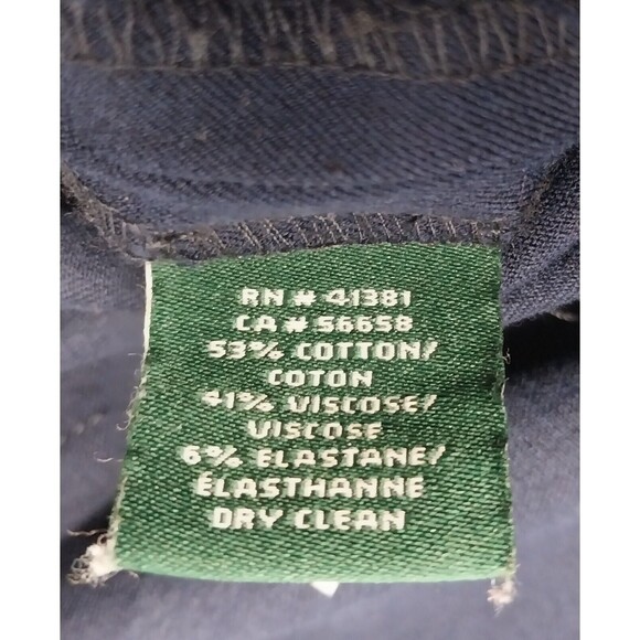 Ralph Lauren Women 16 W Curvy Pants Navy Blue Stretch Ankle Cotton Viscose Blend - Picture 4 of 12